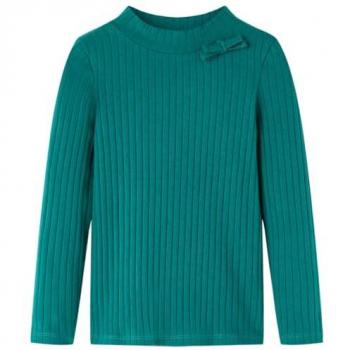 VidaXL Kids' Ribbed Long Sleeve T-Shirt Dark Green 104