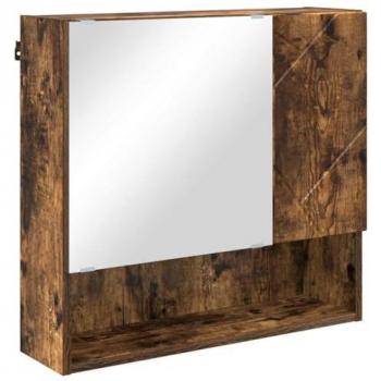 Mobiletto con Specchio in Rovere Fumo 59x17x55 cm