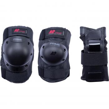 K2 Skates Prime Pad Set de Protección para Adultos (M, Negro/Rojo)