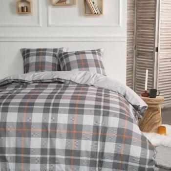 Parure Lit Tartan Gris Flanelle 240x260 cm