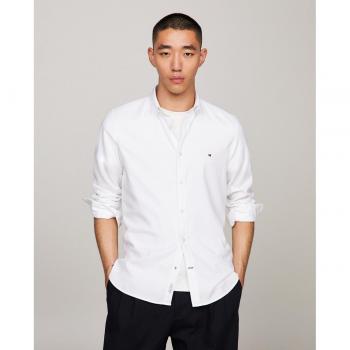 Tommy Hilfiger Camicia Opale Flex Dobby bianca L a maniche lunghe