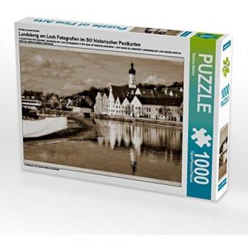 CALVENDO Puzzle Landsberg am Lech Fotografien im Stil historischer Postkarten 1000 Teile Lege-Größe 64 x 48 cm