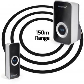 Black Lloytron B7505BK 32‑Note Wireless Doorbell with MiPs