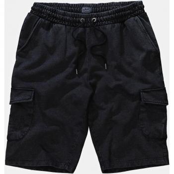 Bermuda cargo STHUGE uomo, cintura elastica, due tasche, taglia XL, nero