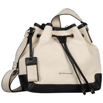 TOM TAILOR Shopper »Fera«, Symbiose aus Baumwoll-Canvas in hellem Off White mit feinem Logo