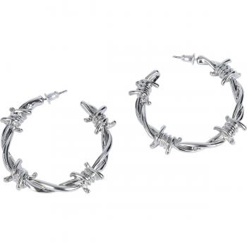 Silver‑Colored Gothic Barbed Earrings