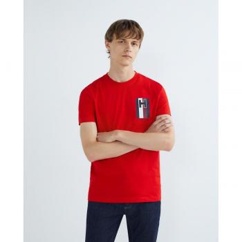 Tommy Hilfiger T-Shirt H Emblem Tee MW0MW33687 Rot Slim Fit S male