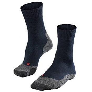 FALKE Women's TK2 Explore Hiking Socks, Merino Wool, Blue (Marine 6120), Size 4-5