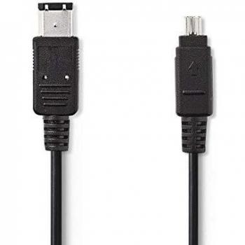 Nedis Dual FireWire Cable (4‑pin to 6‑pin) – 2 m Black