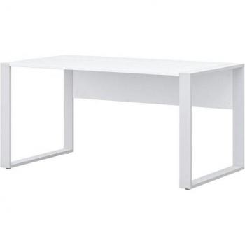 Röhr direct.office Schreibtisch weiß rechteckig, Kufen-Gestell weiß 150,0 x 80,0 cm
