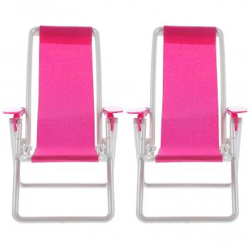 Chaises longues en bois rosé Tinksky 2 pièces