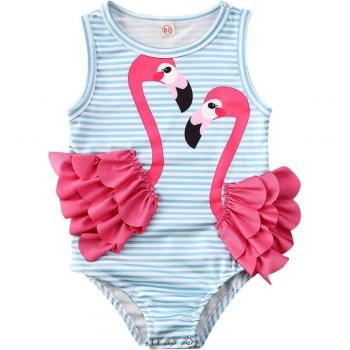Bañador infantil con estampado de flamencos