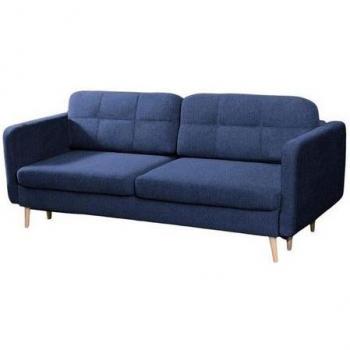 EU‑Made Blaues Eck-Sofa-Bett, 3‑Sitzer, Textilpolster