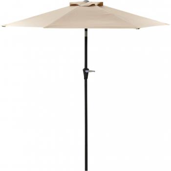 Ombrellone Giardino 2.3x2m Inclinabile con Manovella e 6 Stecche, Cachi