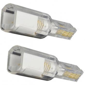 Bobine anti‑enroulement multi‑fonction – 2 pièces, ligne fixe, support rotatif 360°, câble téléphonique anti‑tressage