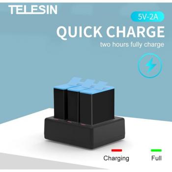 TurboCarga TELESIN 3‑Formas con Iluminación LED para Hero 9