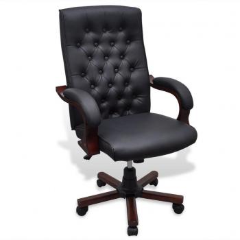Cama de Trabajo Chesterfield VidaXL – Silla Negra de Oficina