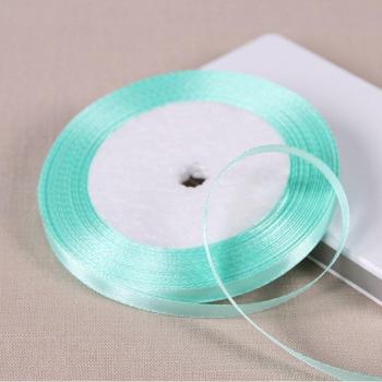 25 Yards Aqua Green Silk Satin Ribbon