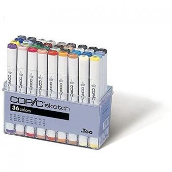COPIC ProSketch Marker‑Set 36 Farben – Alkoholverdünnter Pinselmarker