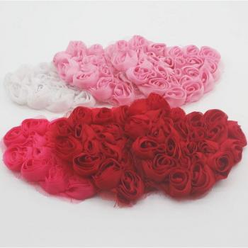 5 Large Chiffon Heart Appliques for DIY Baby Girl Clothing