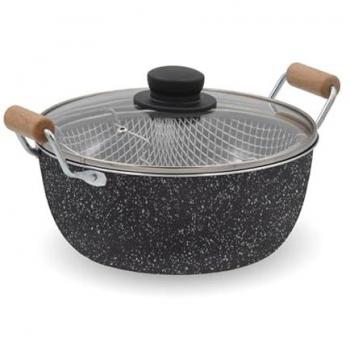 Friggitrice Maxima 24 cm 2 Manici con Coperchio in Vetro