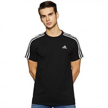 Adidas Herren Essentials Classic 3 Streifen T-Shirt Schwarz M