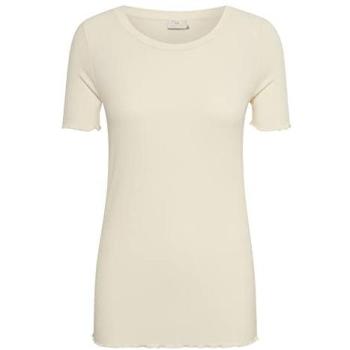 Kaffe Drew Women’s Ribbed T‑shirt, XS, Off‑White
