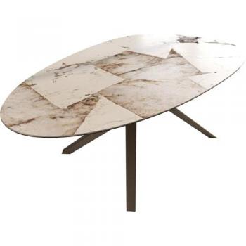 Patagonia Edge Tisch 220 × 120 cm – Ovaler Essensbereich mit Ceramikkern, Metall-Titan Touch
