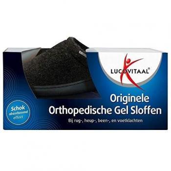 Lucovitaal orthopädische Gel-Pantoffeln 38-39 schwarz