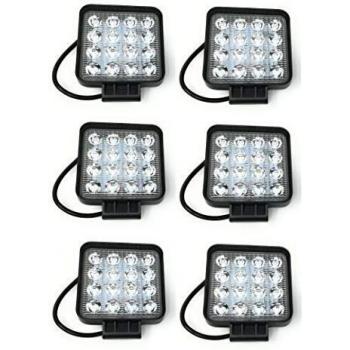 6X Faro 48W Quadrato Faretto Led Da Lavoro 16 Led Da 3W Di Profondità Auto Barca