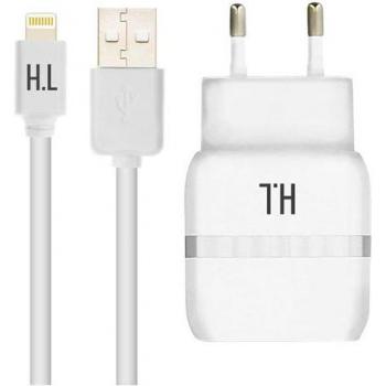 Avizar Dual USB 2,4A – Cavo di Ricarica Bianco per Apple