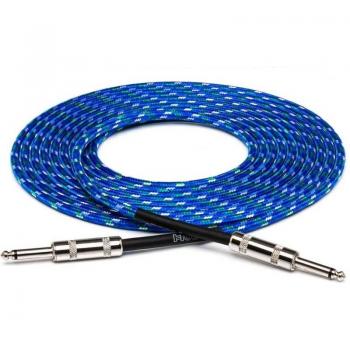 Hosa Guitar Cable Blue/Green/White Cloth Jacket 3GT-18C2