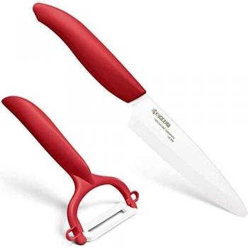 Kyocera Gen Color Coltello e Pelapatate, Lama 11 cm, Manico Rosso