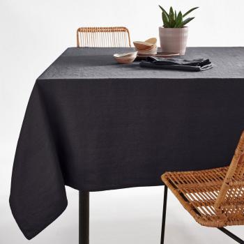Nappe à Table Lin Lavé Noir Victorine 170 × 300 cm