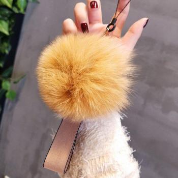 Lanière de téléphone avec pompon en fourrure pour Xiaomi