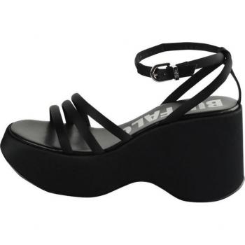 Buffalo Joy Mss Vegan Keil-Sandalen für Damen, Schwarz, Gr. 38