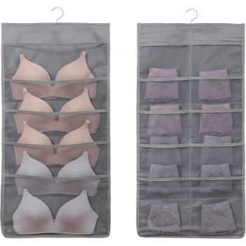 Double-Sided Clear Hanging Organizer Bag with Rotating Hook