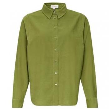 S.Oliver Relaxed Fit Cordbluse, Ziernaht, langärmlig