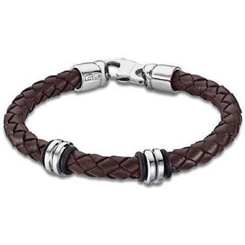 Urban Man Bracciale Lotus 20 cm (Pelle Marrone Scuro)