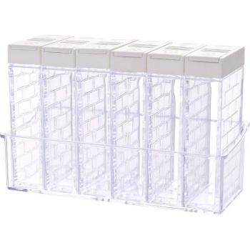 Cuisinier 6‑Pots – Stockage d’Épices en Verre Transparent