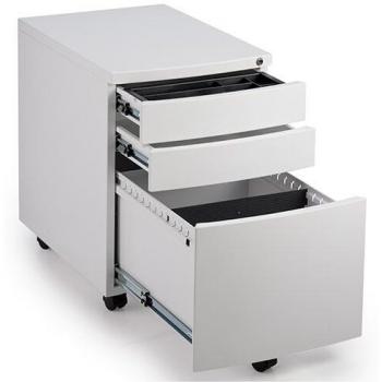 Impulse Cantilever Straight Desk White Frame With Fixed Pedestal