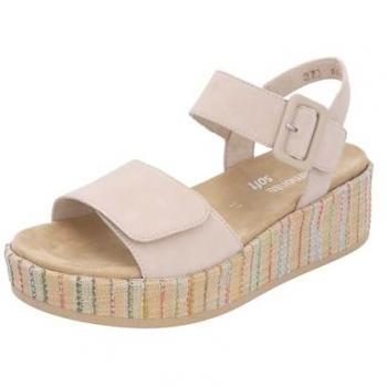 Remonte Beige Keilabslats Sandaletten D1N54-60 – elegante Sommer‑Riemchensandale