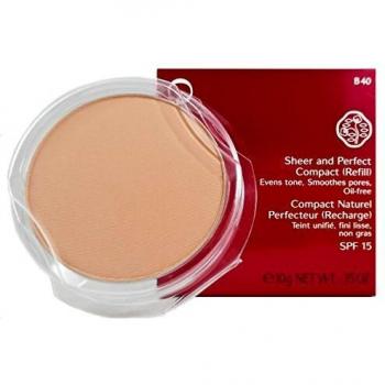 Shiseido Sheer und Perfect Compact Nachfüllung, Puder Foundation 10 g, Farbnummer: B40 fair beige
