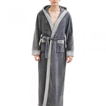 Men's Maxi Flannel Robe with Pockets