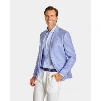 Blusa Azul Regular con Motivo Gales