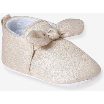 Baby Gold Bow Pram Shoes 3-6M