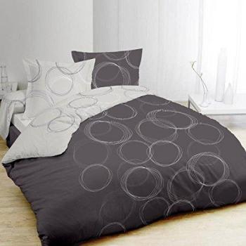 Parure Letto Reversibile 100% Cotone Lenny Grigio 200 x 200 cm