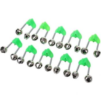 Alarmas de Pescar Dual – 10 Piezas, Verde, Resorte