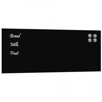 Pannello Magnetico per Parete Nero 100 x 40 cm Vetro Temperato