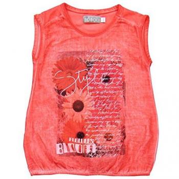 Boboli Girls Combined Knit T-Shirt, red (watermelon), size 8 (128cm)